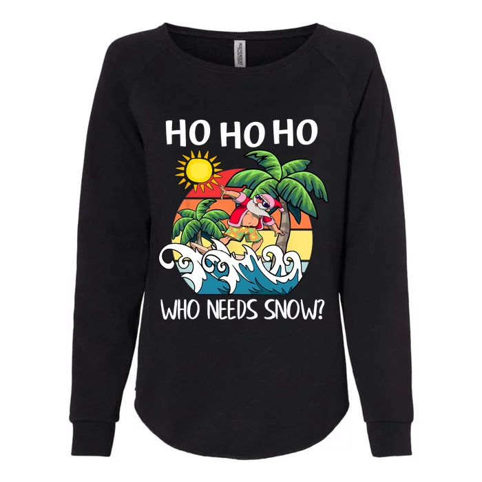 Christmas In July Funny Santa Surfing Summer Beach Vacation Womens California Wash Sweatshirt