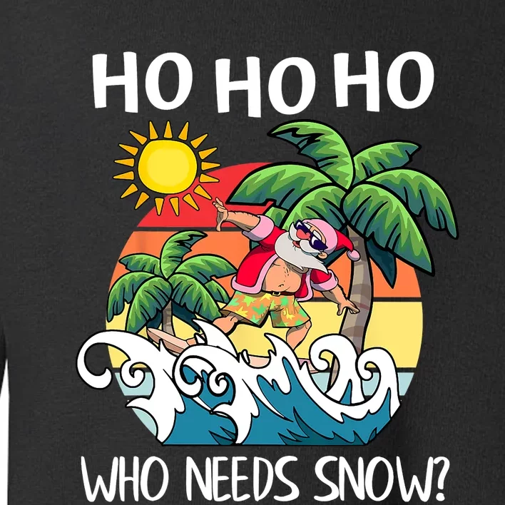 Christmas In July Funny Santa Surfing Summer Beach Vacation Toddler Sweatshirt