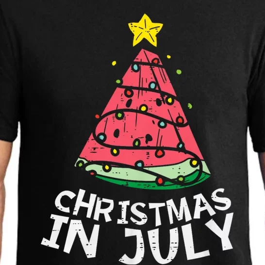 Christmas In July Watermelon Xmas Tree Summer Pajama Set