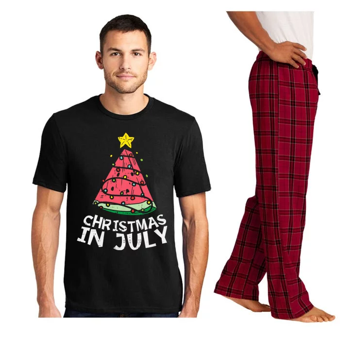 Christmas In July Watermelon Xmas Tree Summer Pajama Set