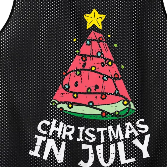 Christmas In July Watermelon Xmas Tree Summer Mesh Reversible Basketball Jersey Tank