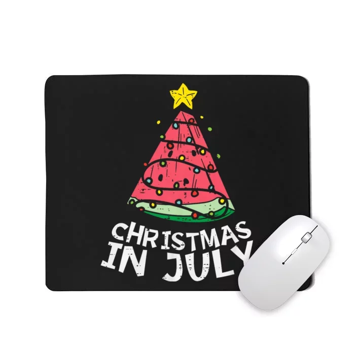 Christmas In July Watermelon Xmas Tree Summer Mousepad