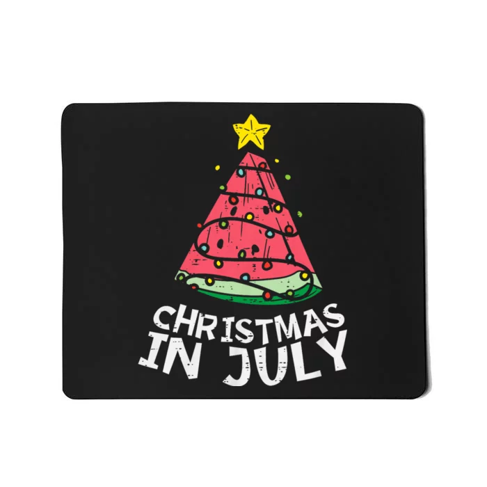 Christmas In July Watermelon Xmas Tree Summer Mousepad