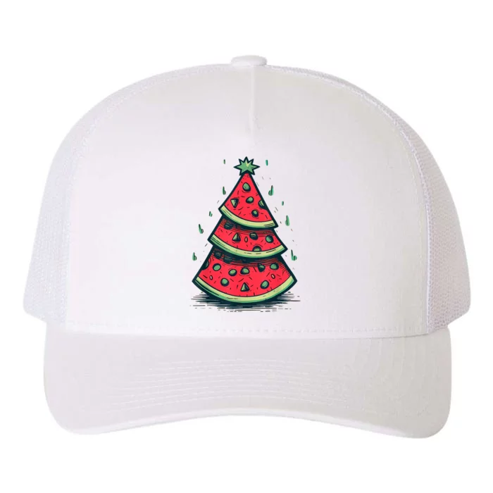 Christmas In July Watermelon Christmas Tree Yupoong Adult 5-Panel Trucker Hat