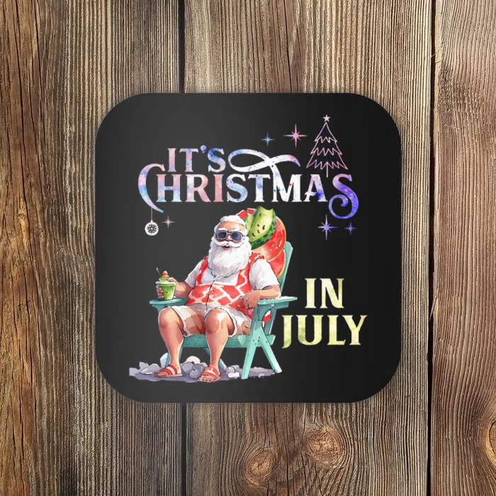 Christmas In July Santa Beach Summer Float Xmas Funny Coaster