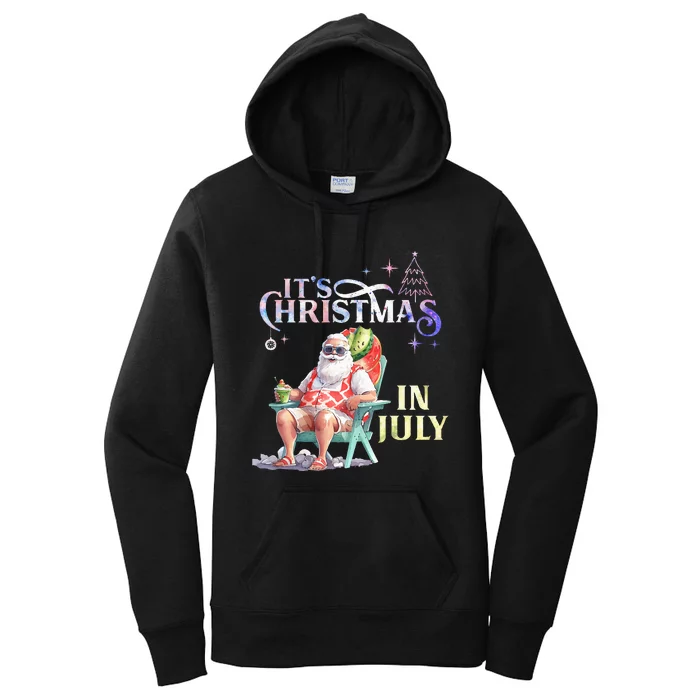 Christmas In July Santa Beach Summer Float Xmas Funny Women's Pullover Hoodie