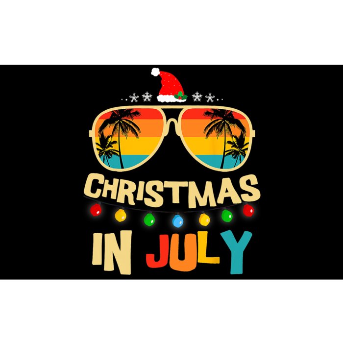 Christmas In July Santa Hat Sunglasses Summer Vacation Xmas Bumper Sticker