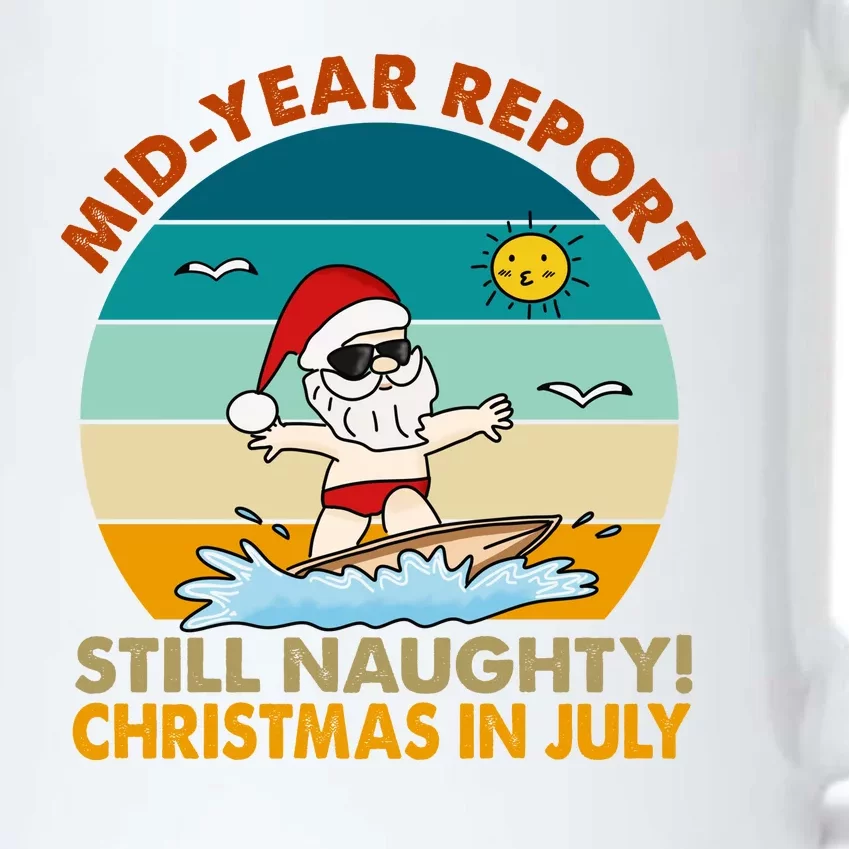 Christmas In July Still Naughty Santa Funny Black Color Changing Mug