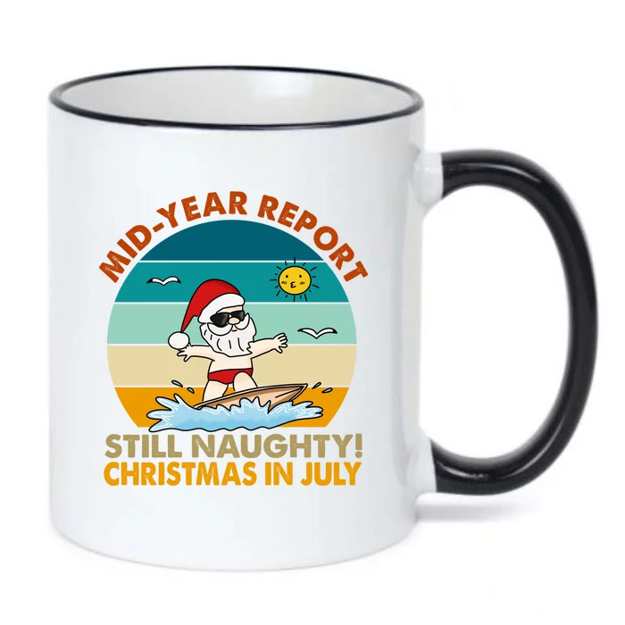 Christmas In July Still Naughty Santa Funny Black Color Changing Mug