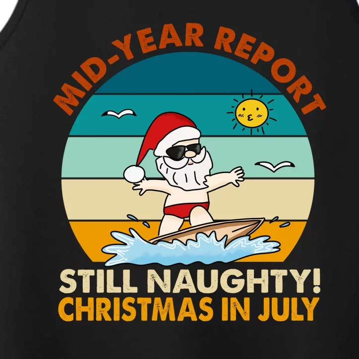 Christmas In July Still Naughty Santa Funny Performance Tank