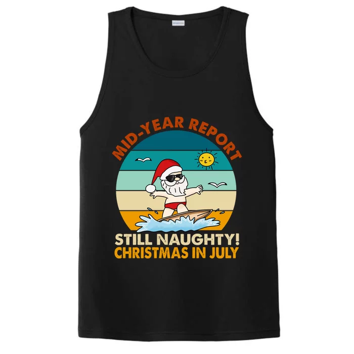 Christmas In July Still Naughty Santa Funny Performance Tank