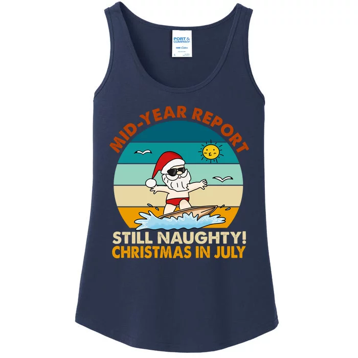 Christmas In July Still Naughty Santa Funny Ladies Essential Tank