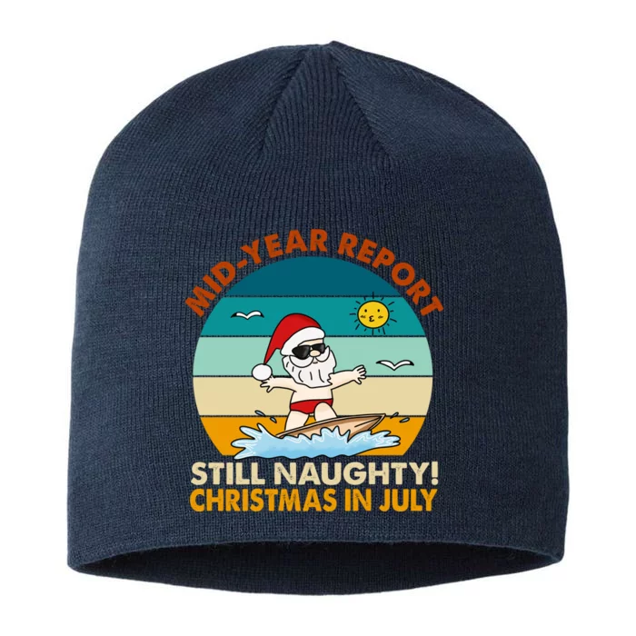 Christmas In July Still Naughty Santa Funny 8 1/2in Sustainable Knit Beanie