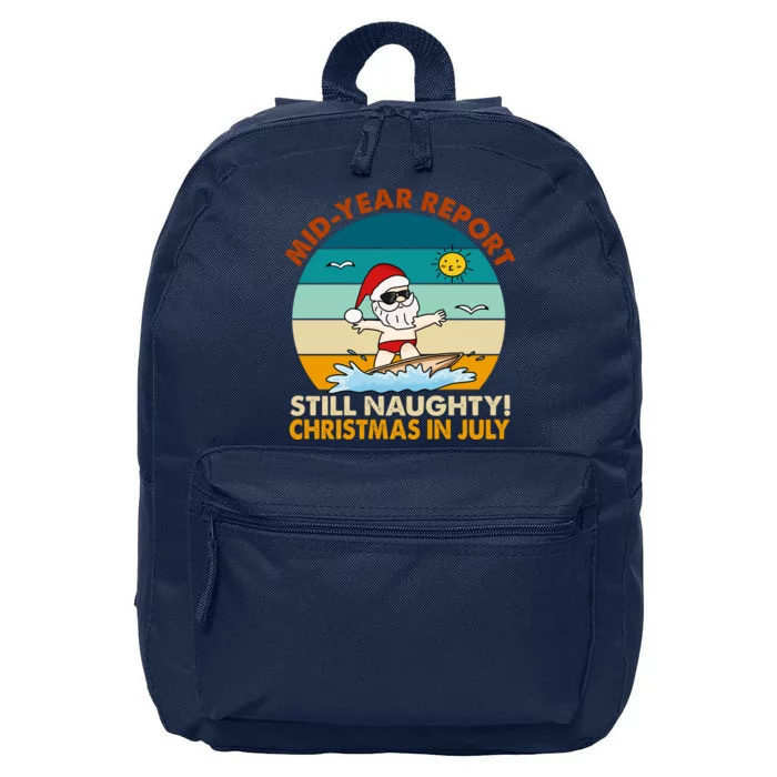 Christmas In July Still Naughty Santa Funny 16 in Basic Backpack