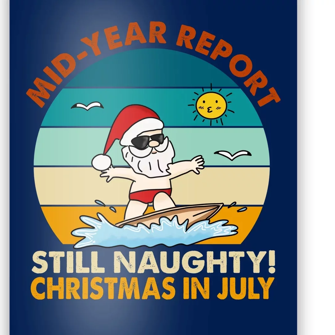 Christmas In July Still Naughty Santa Funny Poster