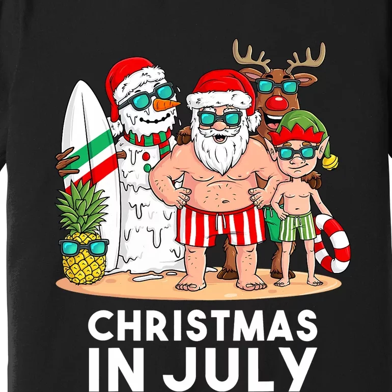 Christmas In July Santa And Friends Xmas Summer Boy Kids Premium T-Shirt