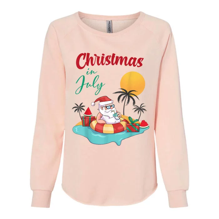 Christmas In July Watermelon Xmas Palm Summer Men Women Kids Womens California Wash Sweatshirt