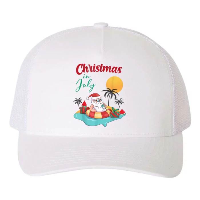 Christmas In July Watermelon Xmas Palm Summer Men Women Kids Yupoong Adult 5-Panel Trucker Hat