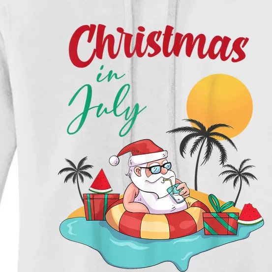 Christmas In July Watermelon Xmas Palm Summer Men Women Kids Women's Pullover Hoodie