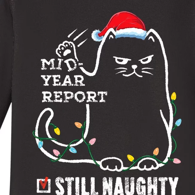 Christmas In July Mid Year Report Still Naughty Santa Cat Baby Long Sleeve Bodysuit