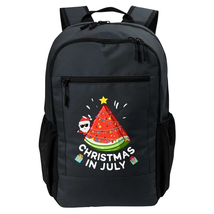 Christmas In July Watermelon Santa Summer Tree Daily Commute Backpack