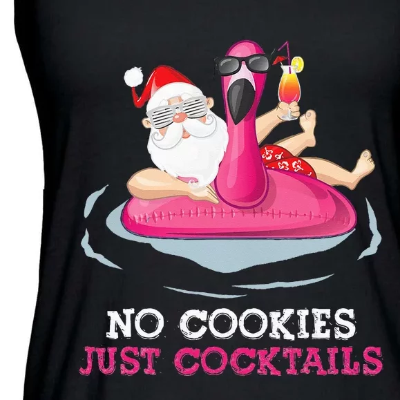 christmas in july no cookies just cocktails santa surfer Ladies Essential Flowy Tank