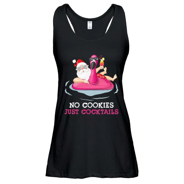 christmas in july no cookies just cocktails santa surfer Ladies Essential Flowy Tank