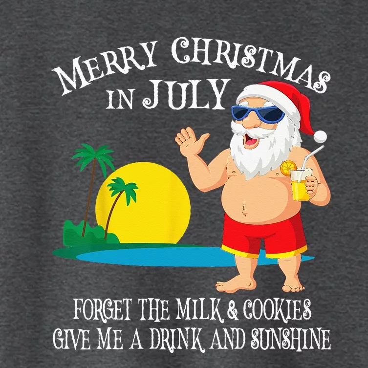 Christmas In July Pool Party Santa Vacation Gift Women's Crop Top Tee