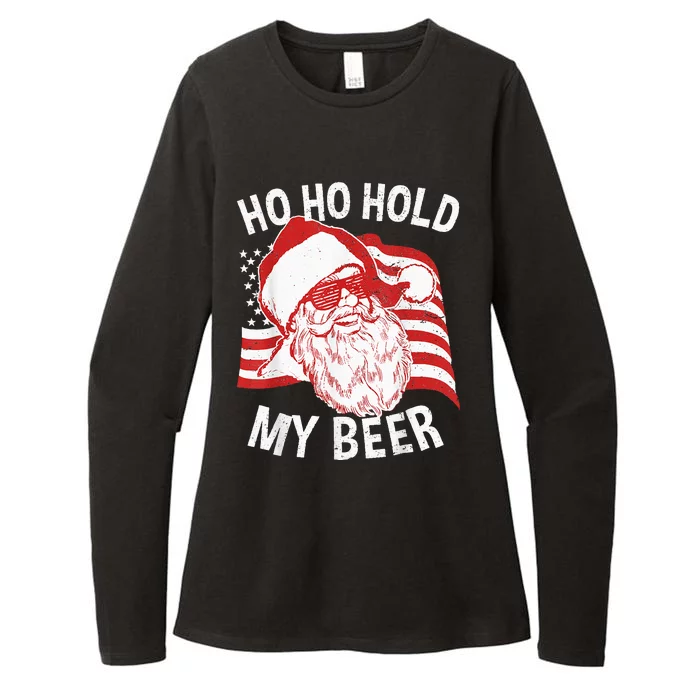 Christmas In July Santa Ho Ho Hold My Beer Drink Lover Womens CVC Long Sleeve Shirt