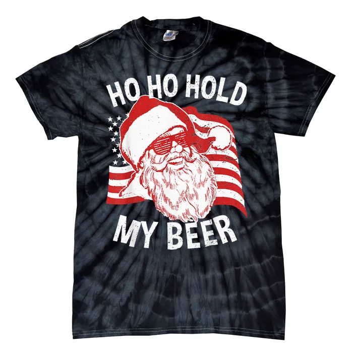 Christmas In July Santa Ho Ho Hold My Beer Drink Lover Tie-Dye T-Shirt