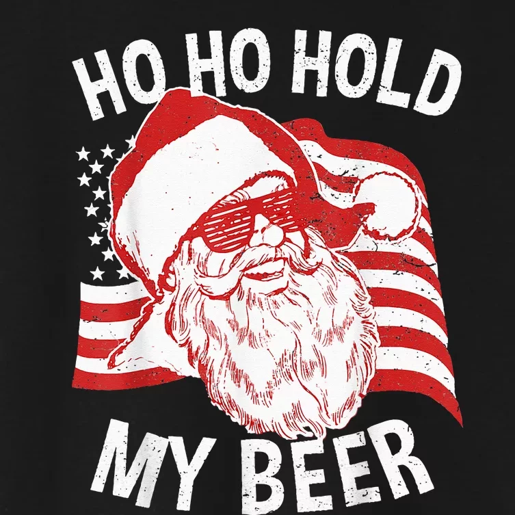 Christmas In July Santa Ho Ho Hold My Beer Drink Lover Women's Crop Top Tee