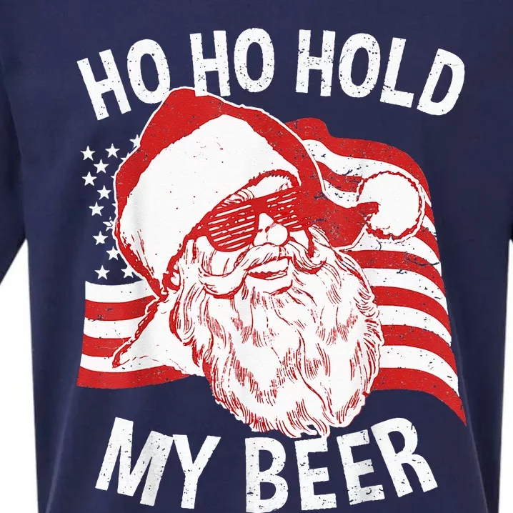 Christmas In July Santa Ho Ho Hold My Beer Drink Lover Sueded Cloud Jersey T-Shirt