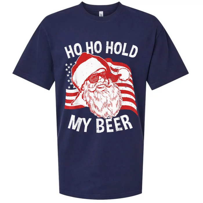 Christmas In July Santa Ho Ho Hold My Beer Drink Lover Sueded Cloud Jersey T-Shirt