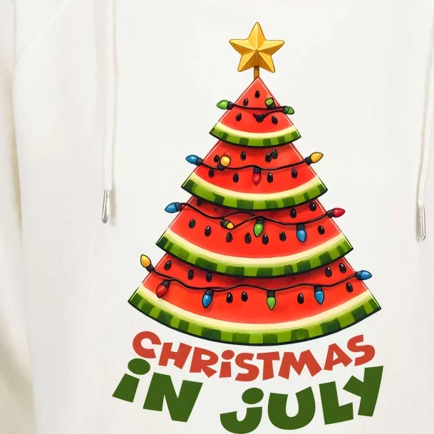 Christmas In July Funny Watermelon Funny Womens Funnel Neck Pullover Hood