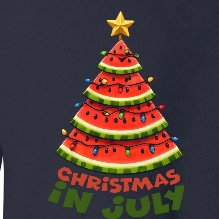 Christmas In July Funny Watermelon Funny Toddler Sweatshirt