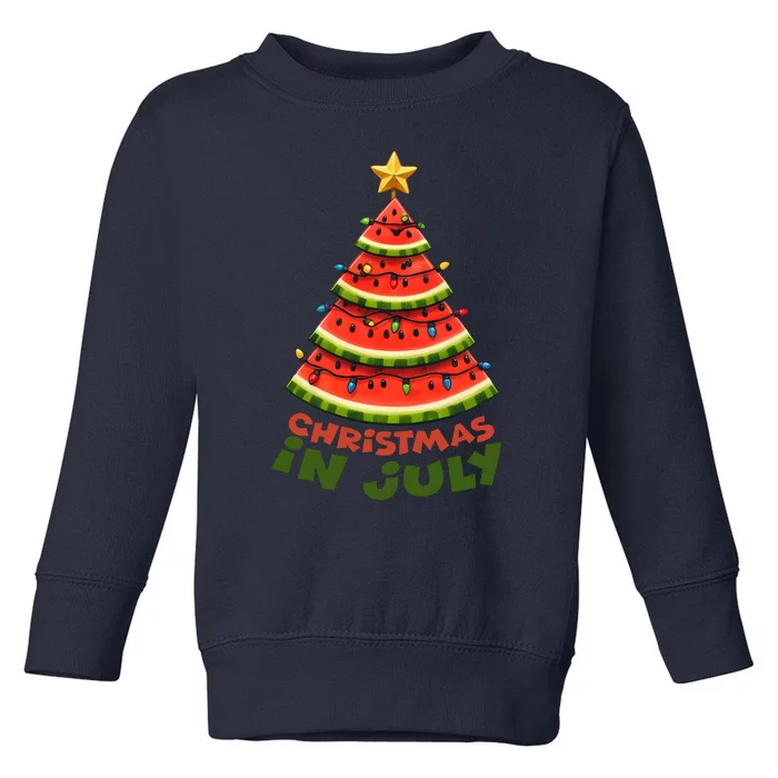 Christmas In July Funny Watermelon Funny Toddler Sweatshirt