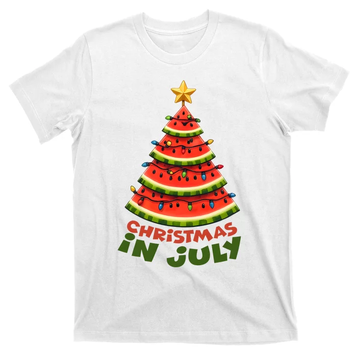 Christmas In July Funny Watermelon Funny T-Shirt