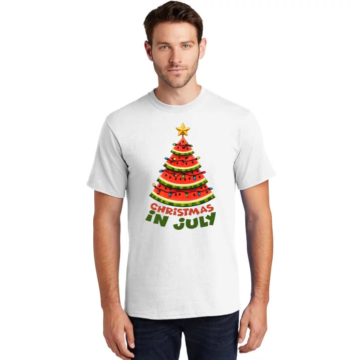 Christmas In July Funny Watermelon Funny Tall T-Shirt