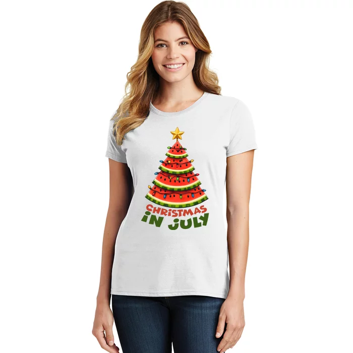 Christmas In July Funny Watermelon Funny Women's T-Shirt