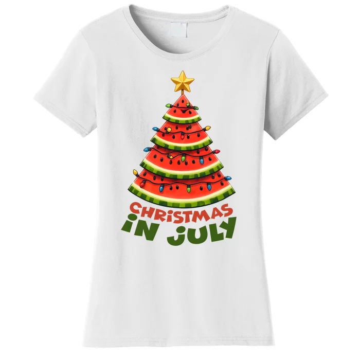 Christmas In July Funny Watermelon Funny Women's T-Shirt