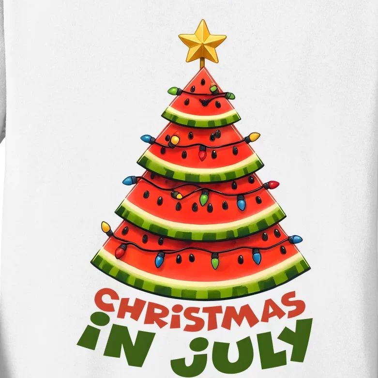 Christmas In July Funny Watermelon Funny Kids Long Sleeve Shirt