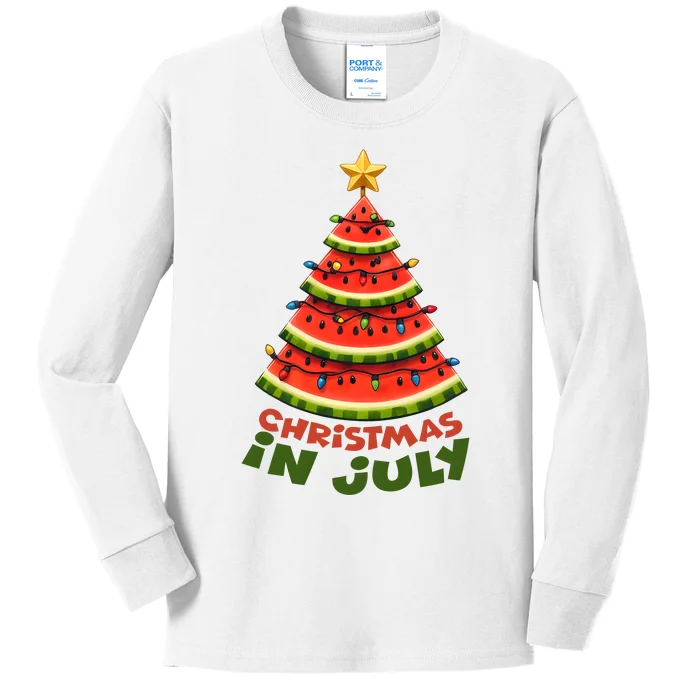 Christmas In July Funny Watermelon Funny Kids Long Sleeve Shirt