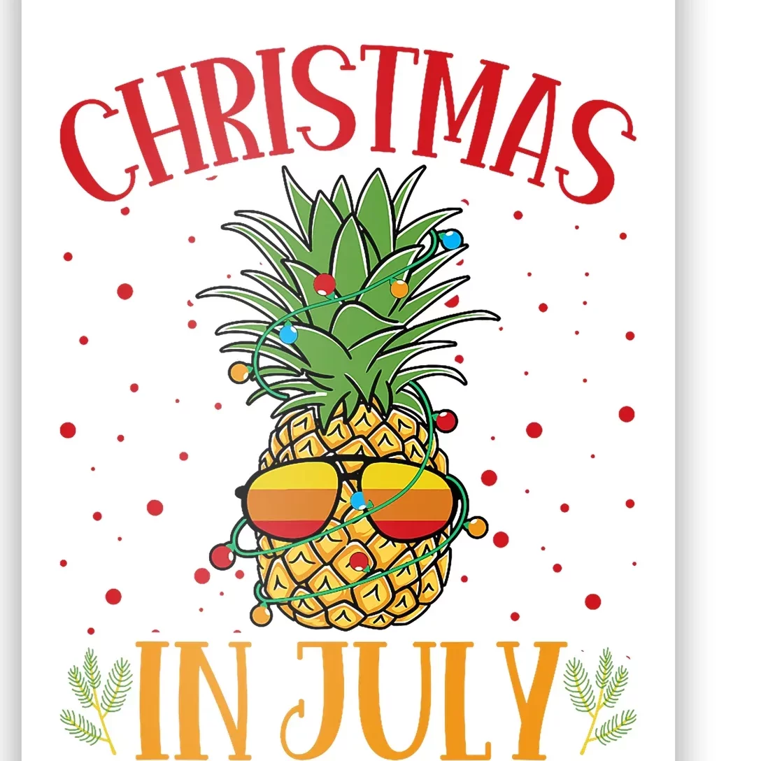 Christmas In July Pineapple Summer Holiday Poster