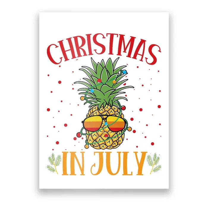 Christmas In July Pineapple Summer Holiday Poster