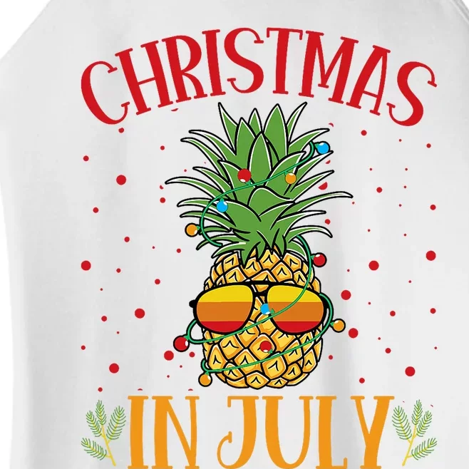 Christmas In July Pineapple Summer Holiday Women’s Perfect Tri Rocker Tank