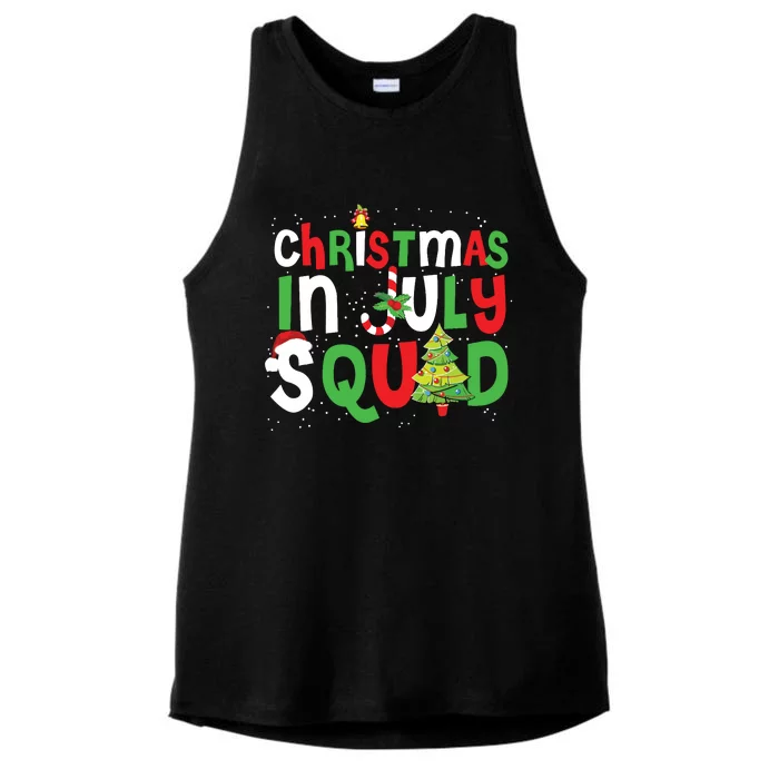 Christmas In July Squad Funny Summer Xmas Ladies Tri-Blend Wicking Tank