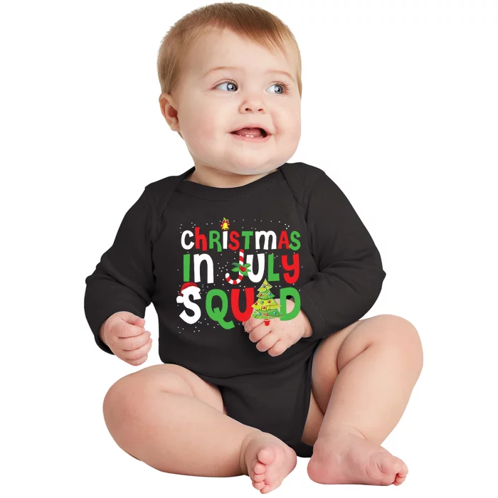 Christmas In July Squad Funny Summer Xmas Baby Long Sleeve Bodysuit