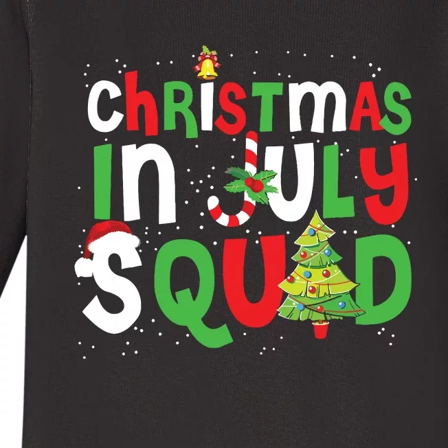 Christmas In July Squad Funny Summer Xmas Baby Long Sleeve Bodysuit