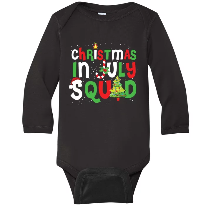 Christmas In July Squad Funny Summer Xmas Baby Long Sleeve Bodysuit