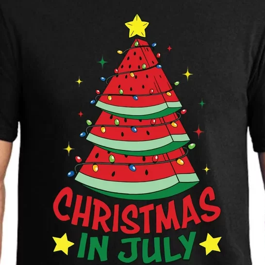 Christmas In July Watermelon Xmas Tree Summer Pajama Set